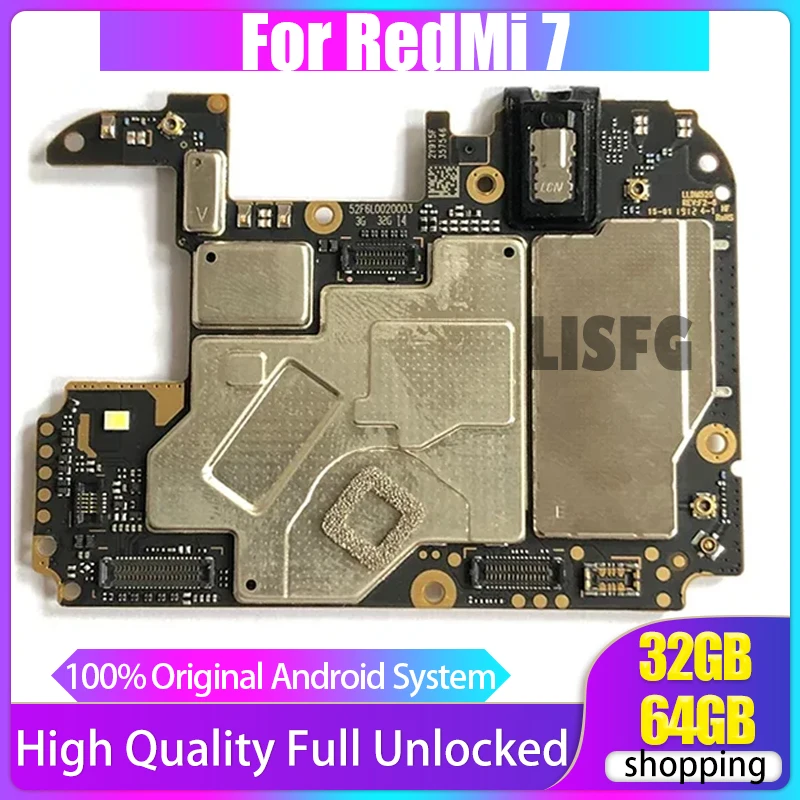 100% Working Mainboard For XiaoMi RedMi 7 Motherboard Unlocked Original 32GB 64GB For HongMi 7 RedMi 7 Good Tested Logic Board