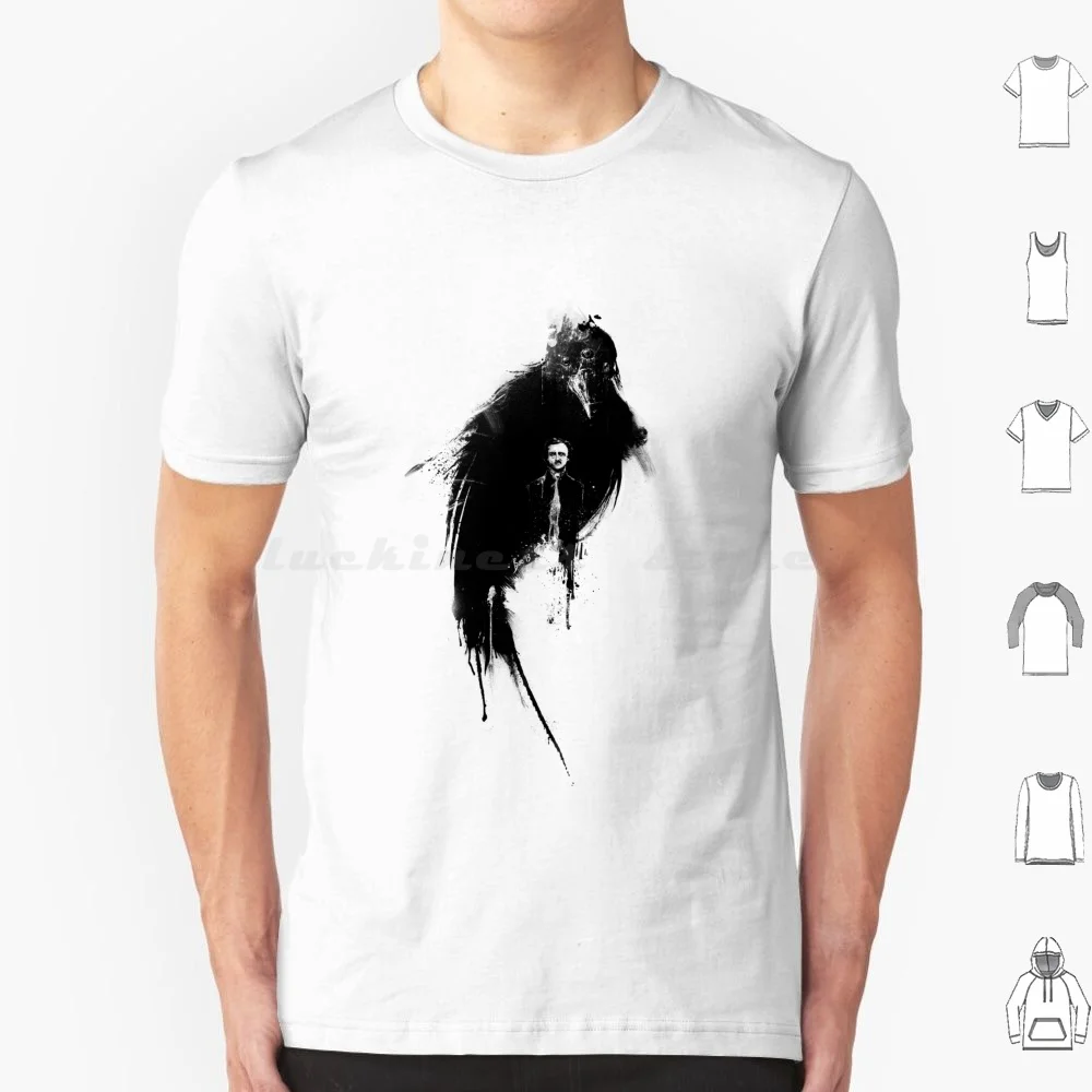 The Raven T Shirt Cotton Men Women Diy Print Poe Writer Literature Edgar Allan Poe The Raven Nevermore Telltale Heart Poet