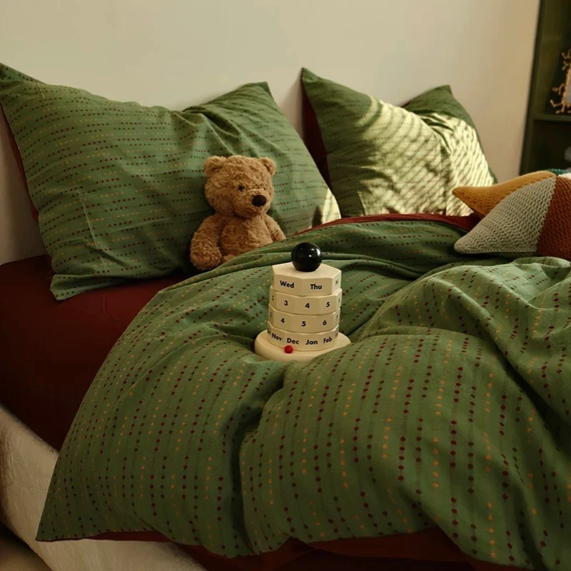 A-class Artistic Bedroom Vintage Style Cotton Four Piece Set Nordic Style Mother and Baby Grade Pure Cotton Duvet Cover