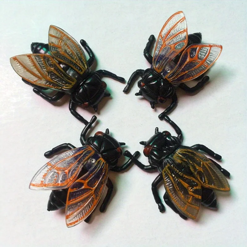 10pcs Simulation Cicada Novelty Ornament, Halloween Toy Model Ornament, Halloween Gift, Office, Furniture Ornament Statues