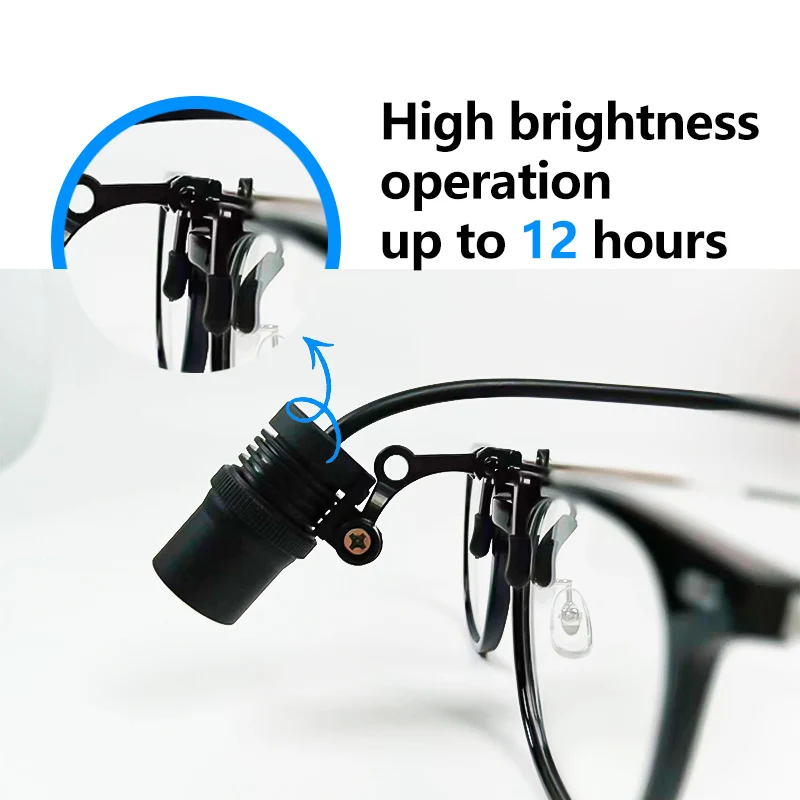 ไฟส่องตรวจทางทันตกรรมแบบหนีบ BURITE 3W 5W ความสว่างสูง พร้อมชุดกรองแสง  ใช้กับแว่นขยาย  แบตเตอรี่ใช้งานได้ยาวนาน