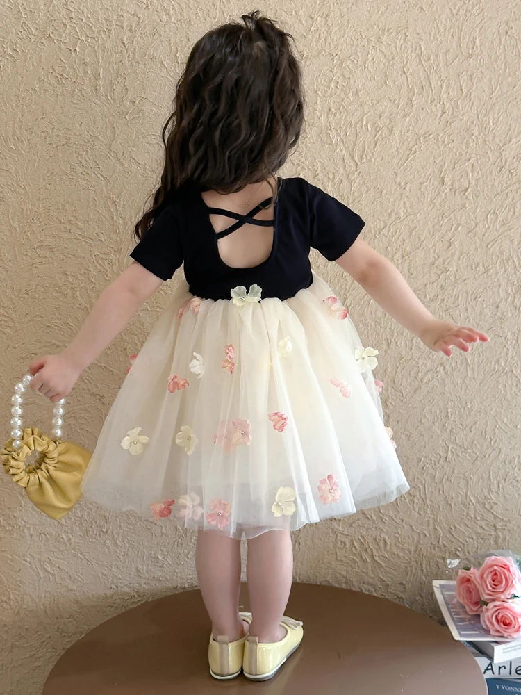 

Princ Sle ort Sve Dr for Girls Baby Summer Clothes Cotton Blend Fabric Casual Sle mid Waist Skirt for Kids