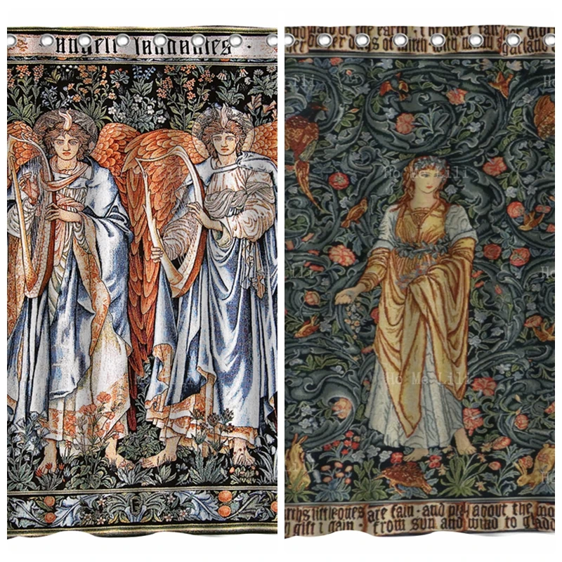 Medieval Castles William Morris Mille Fleur Art Angeli Landente And Flora The Goddess Of Abundance Shower Curtains By Ho Me Lili