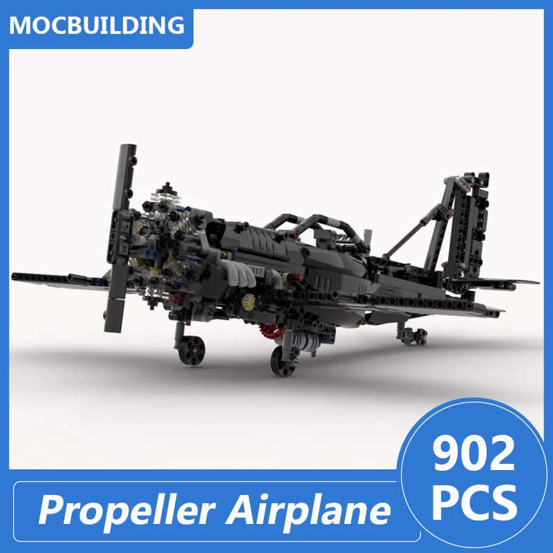 Propeller Airplane Model Moc Building Blocks Diy Assemble Bricks Aircraft Educational Creative Toys Collection Gifts 902PCS