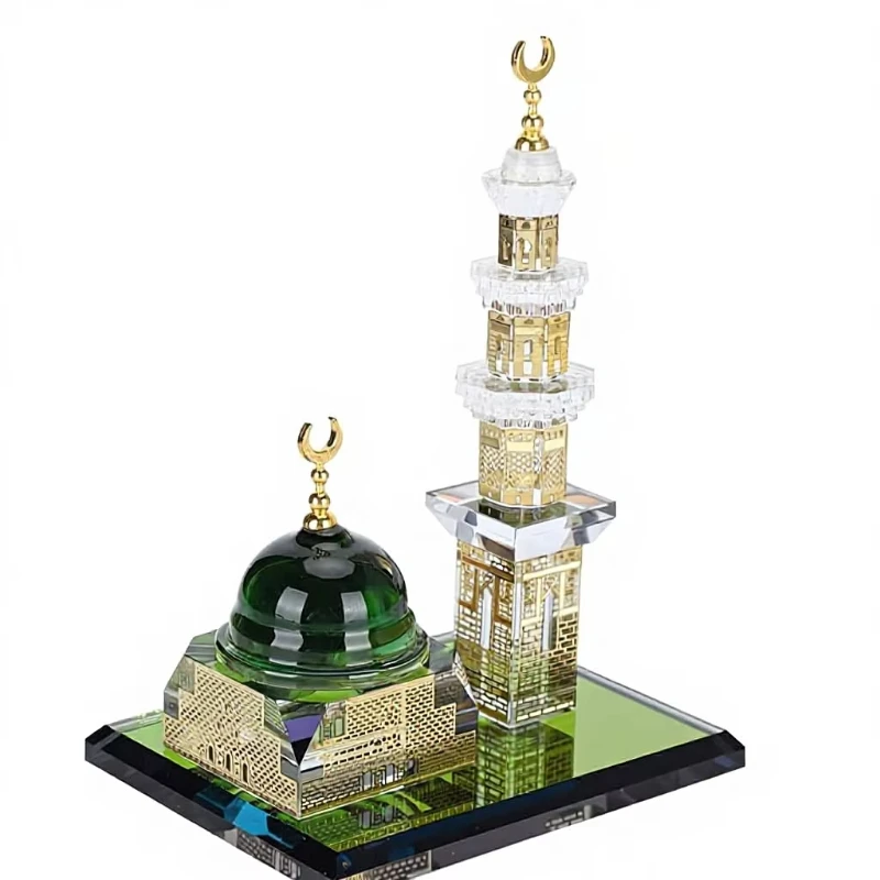 Muslim Crystal Kaba Basilica Islamic Gift Ornament, suitable for tabletop and mosque decoration 1 set