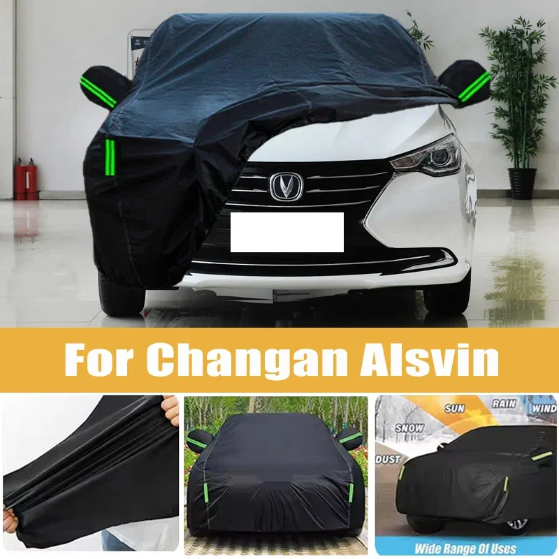 

For Changan Alsvin Full Car Cover Four Seasons Outdoor Sun Anti UV Rain Snow Dust Protection Oxford Cloth Accessories