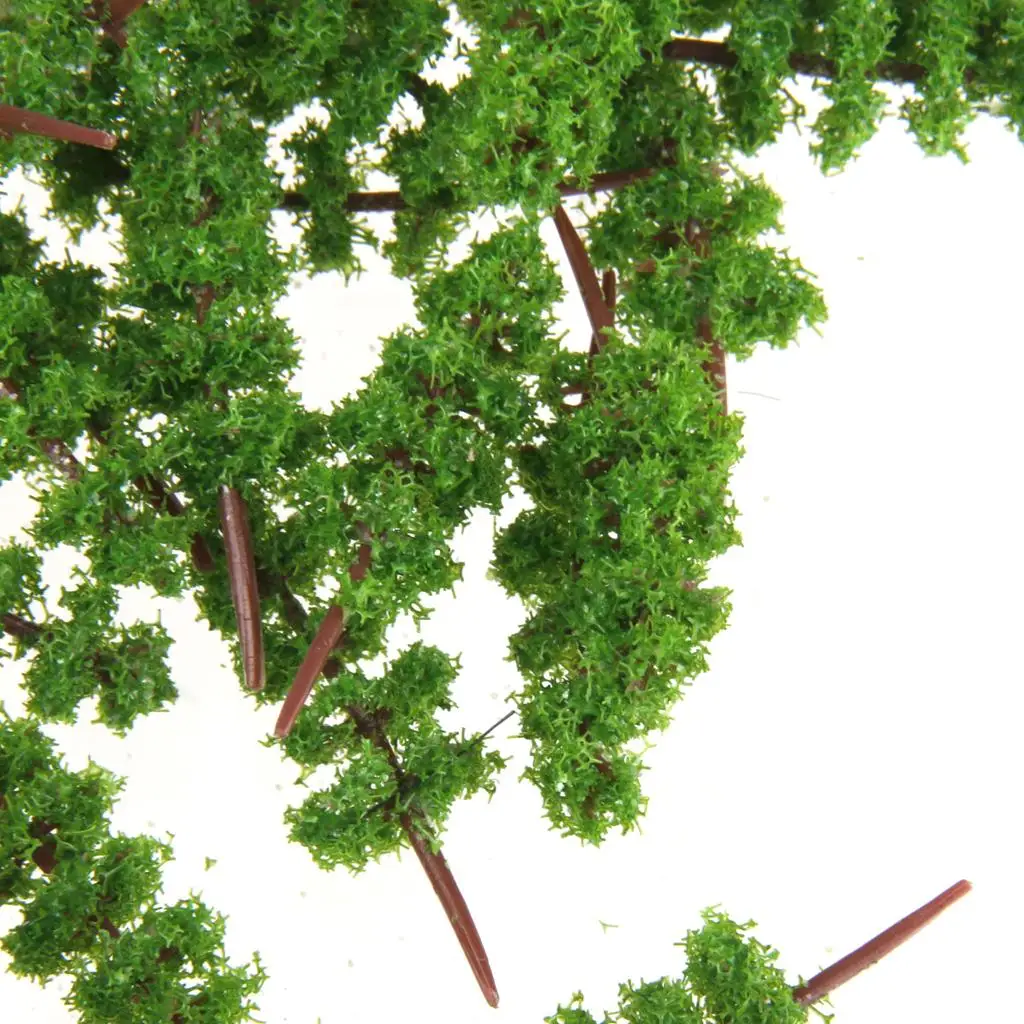 100pcs Miniature Fir Trees Plastic Green Model Landscape Scenery for Train Track Architecture