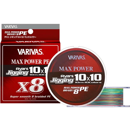 VARIVAS Línea trenzada X8 de primera calidad Avani Jigging 10 × 10 MAX POWER 300 m 8 línea de pesca trenzada de PE