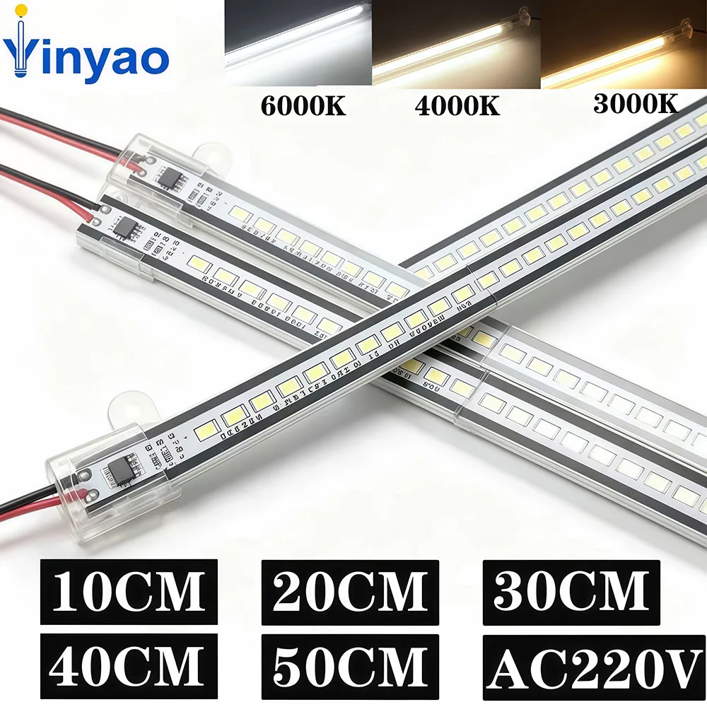 5PCS AC220V LED PCB Light 10CM 20CM 30CM 40CM 50CM 2-7W Warm3000K/Natural4000K/White6000K SMD2835 High Brightness LED Hard Strip