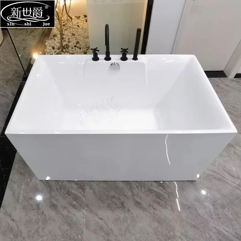 yjq Small Apartment Acrylic Integrated Adult Household Bathtub Mini Sitting Empty Tub