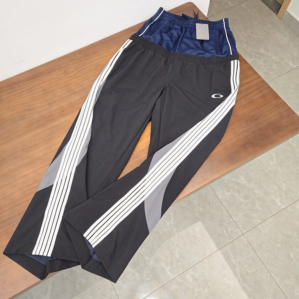 24FW New Luxury Double Waist Sweatpants Men Women Loop sports icon HipHop Side Striped Casual Pants