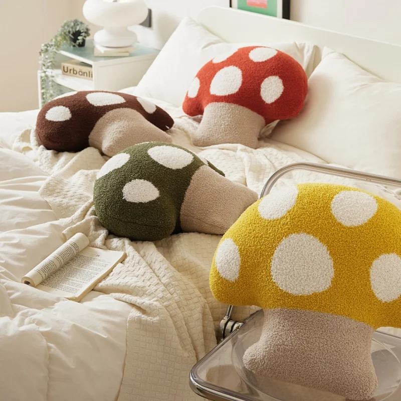

Вязаные грибные подушки, супер мягкая подушка для сиденья, кавайный подарок, постельное белье, декоративная подушка для дивана, современная мода, украшения для дома