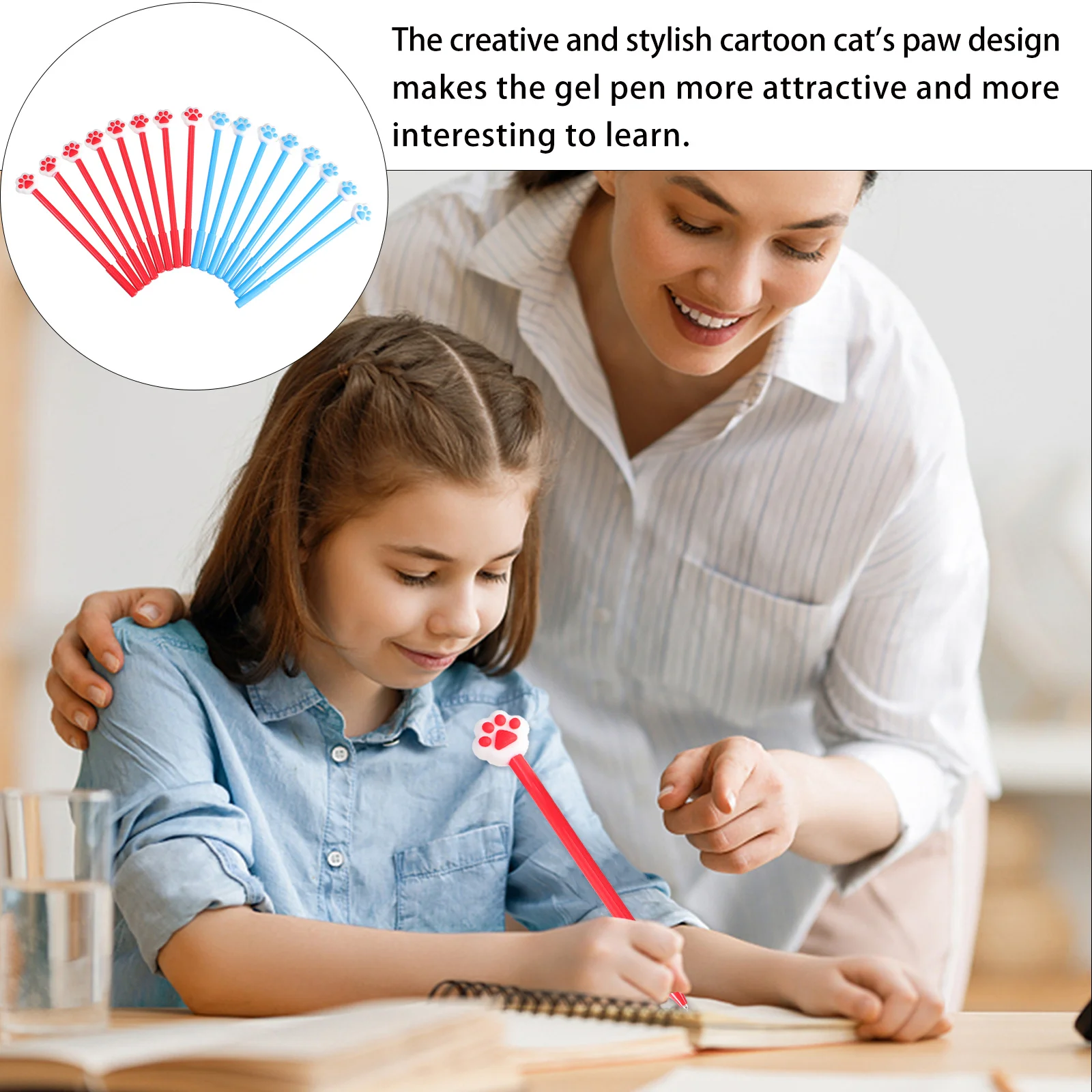 

16Pcs Cat Paw Gel Pen Attractive Smooth Gel Pen Random Color for Writing Drawing School Supplies Students Office Gift