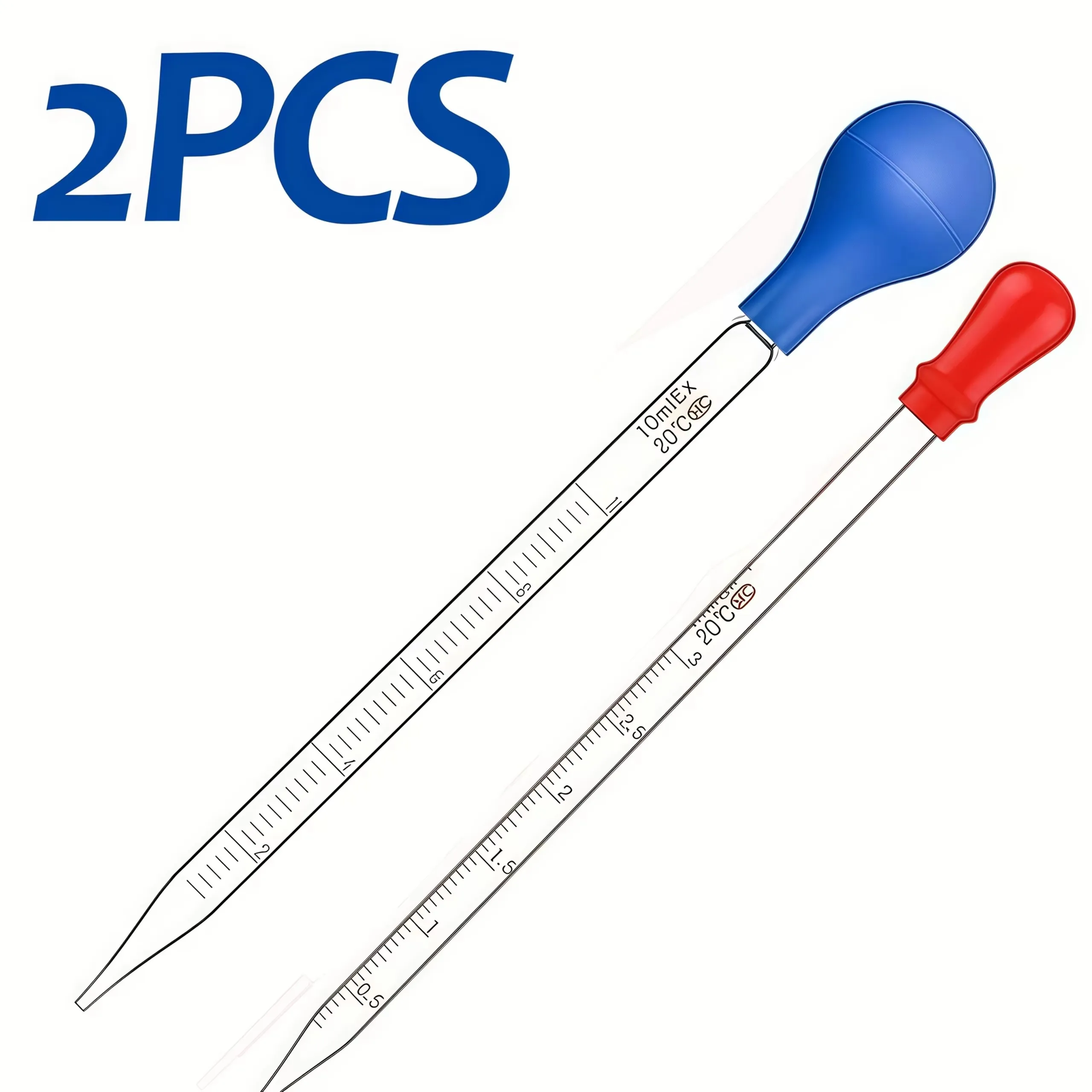 1 Stück/2 Stück/3 Stück/4 Stück/5 Stück dickwandige Glaspipetten mit Messgraduierung, Rührstäben, Reinigungsbürsten und Gummiballons.
