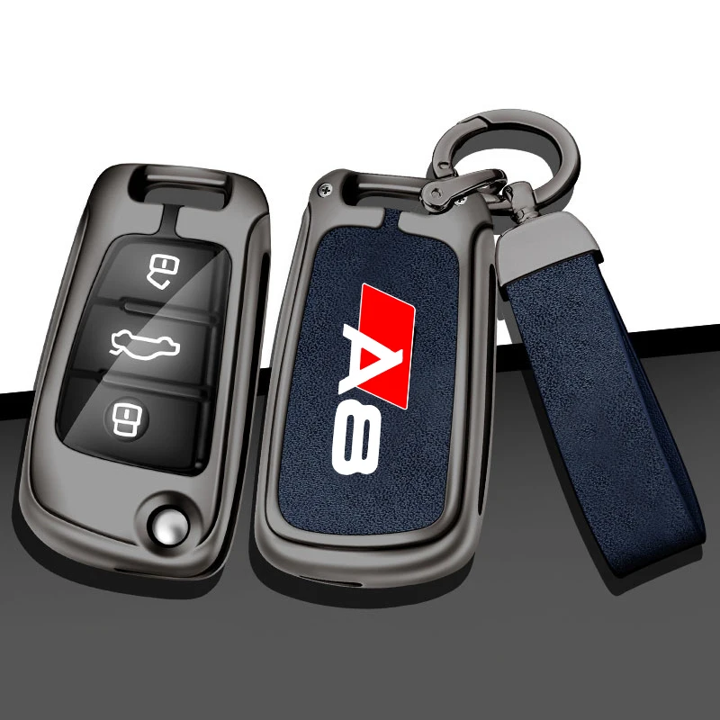 Custodia per chiave Auto in lega di zinco per Audi A8 d3 d4 d5 4e 4h Logo personalizzato telecomando chiave Shell Bag accessori interni Auto