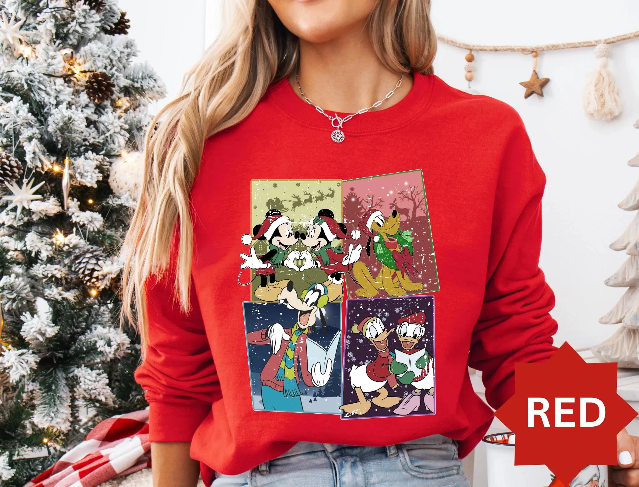 عيد ميلاد سعيد ميكي والأصدقاء البلوز بولارويد ميكي والأصدقاء عيد الميلاد هوديي ديزني عيد الميلاد هوديي 2026