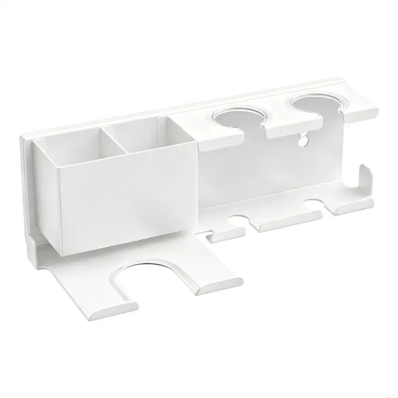 Heavy Duty Carbon Steel Hair Dryer Holder With Storage Shelf For Salon And Bathroom Wall Mount No Drilling Installation 3 KXRE