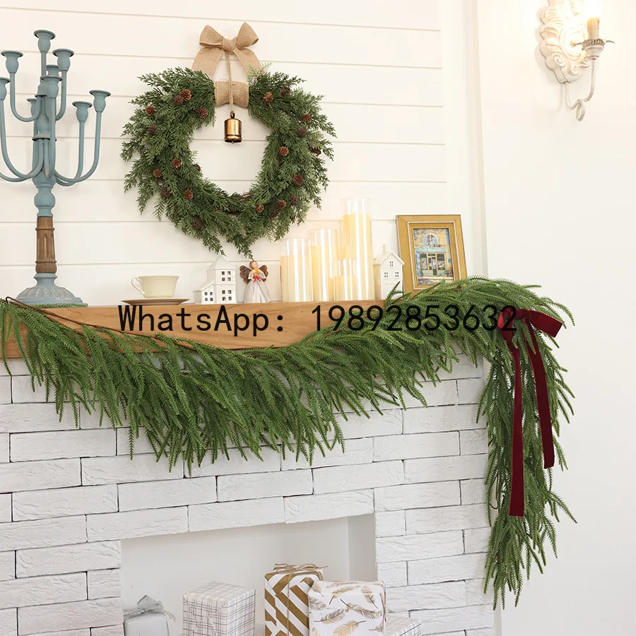 Natural Pine Cone Christmas Wreath Decoration Wreath Door Hanging Christmas Bell Christmas Vine Circle