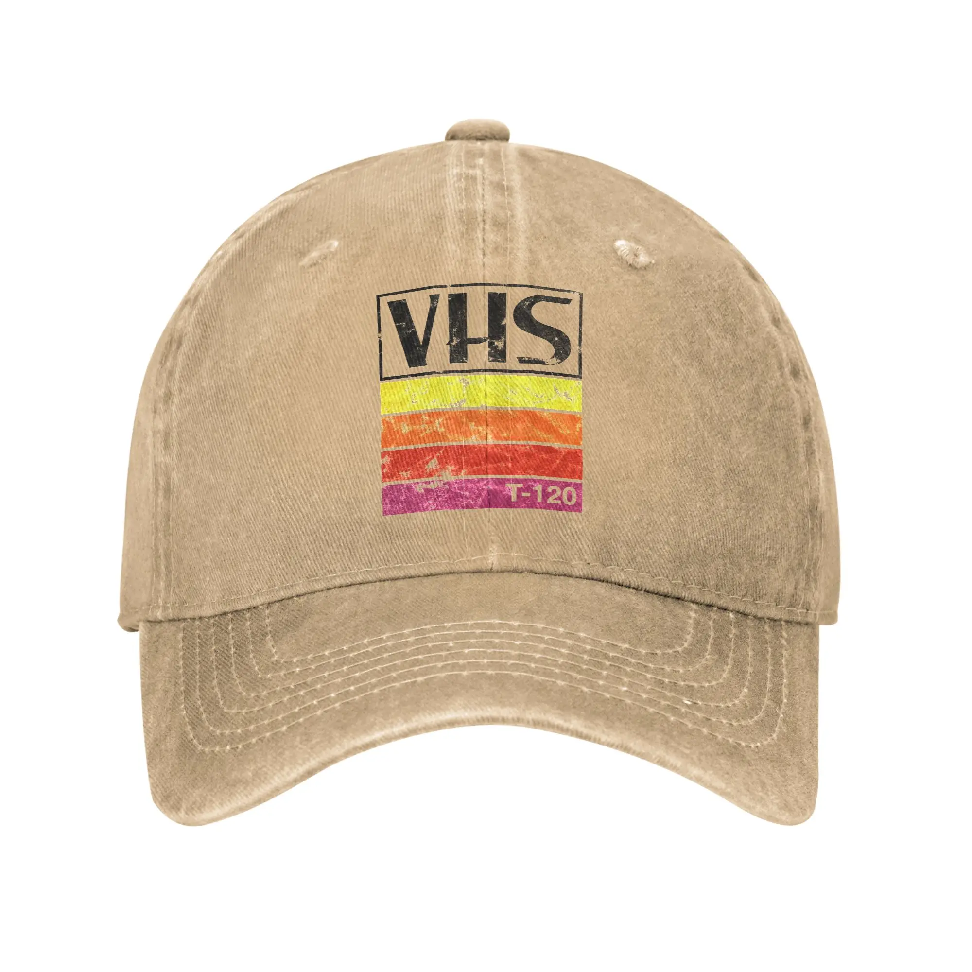 Bonés de Beisebol Vintage VHS para Homens e Mulheres, Bonés de Denim Desgastados, Clássicos para Atividades ao Ar Livre, Ajustáveis