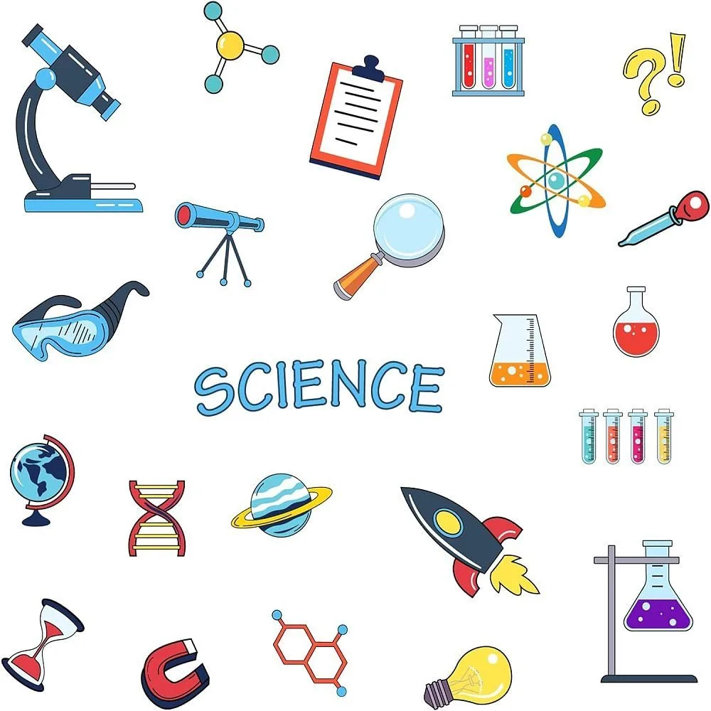 23Count Science Element Theme Wall Sticker Science Lab Supplies Pattern Wall Decal Peel PVC Wall Decoration Stickers for Kitchen