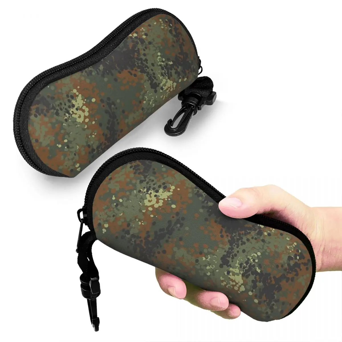 Flecktarn التمويه شل نظارات حالة النظارات الشمسية الواقية مربع النساء الرجال لينة حقيبة النظارات الحقيبة