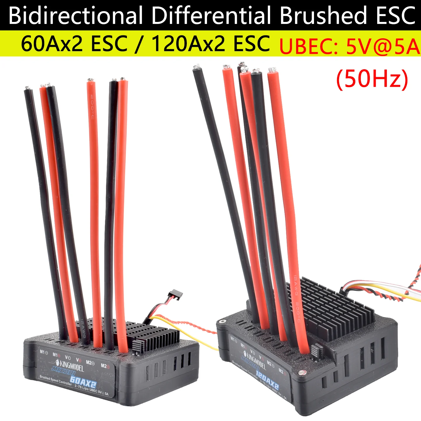 60A/120A Dual Way Bidirectional Brushed ESC10V-32V Battery Speed Control For Rc Model Boat/tank/Car 540/550775/795 Brushed Motor