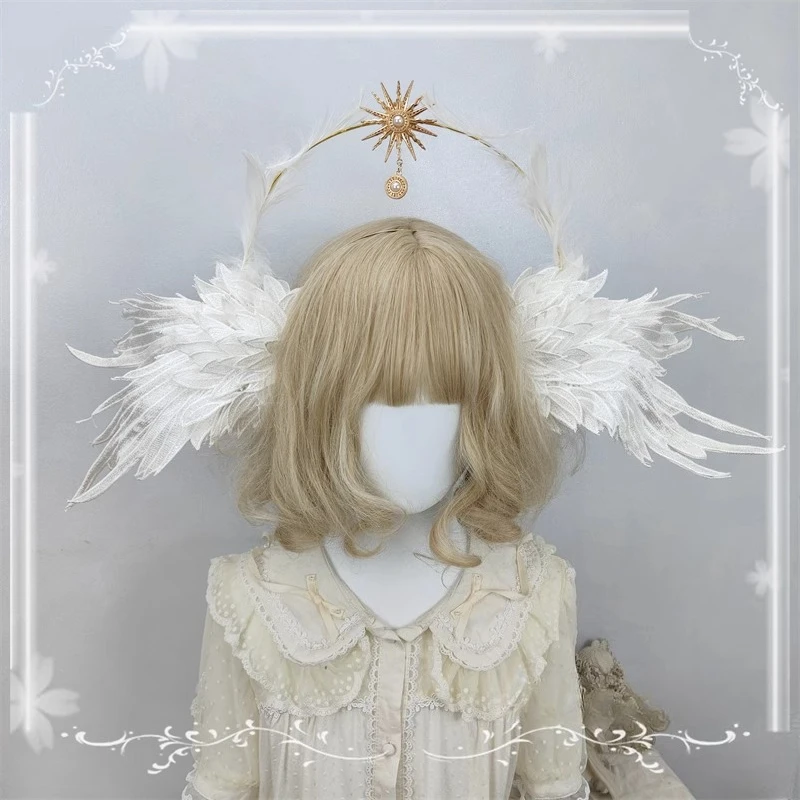 Handmade Angel Wings Feather Hair Hoop Black and White Double Color Extra Large Wings Photography Fashion Show Photography