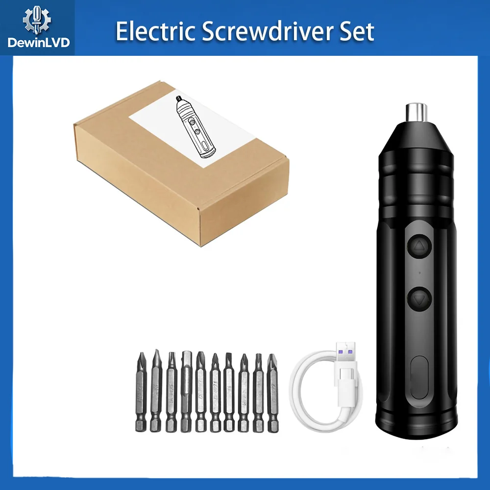 

DewinLVD 1/2/10Pcs Cordless Electric Screwdriver Set with Drill Bits Portable Mini Screwdriver Power Tool USB Rechargeable 3.7V