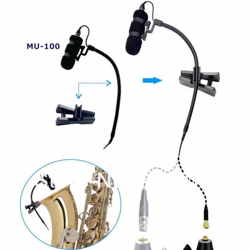 -A20Z MU100S Professional Saxophone Microphone Clip For Fix Microfones Stable On Sax Musical Instruments To Playing And Vocal