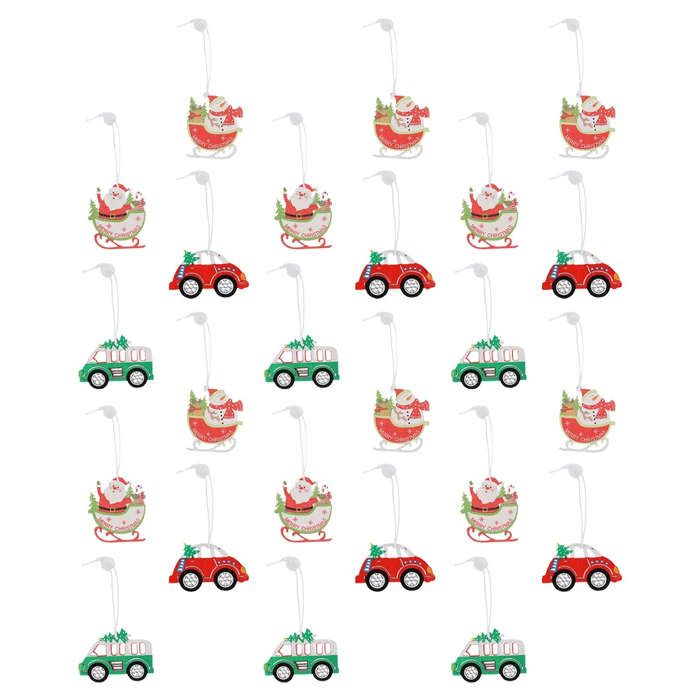 

24Pcs Wooden Christmas Tree Hanging Ornaments Classic Xmas Pendant for Party Home Garden Indoor Outdoor Decorations