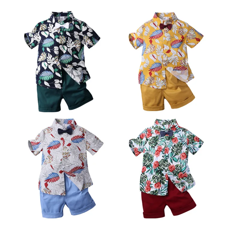 

Baby Boy Clothes Sets 1-6 Years Old Summer Short-Sleeved Shorts Suit Baby Printed Shirt Toddler Shorts 2pcs Kids Clothing Sets