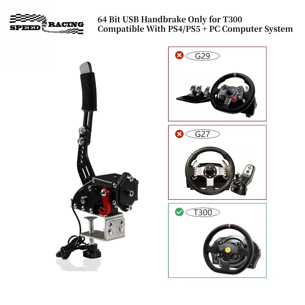 

Ручной тормоз USB 3 в 1, только для PS4, PS5, поддержка Logitech T300 + ПК, все гоночные игры