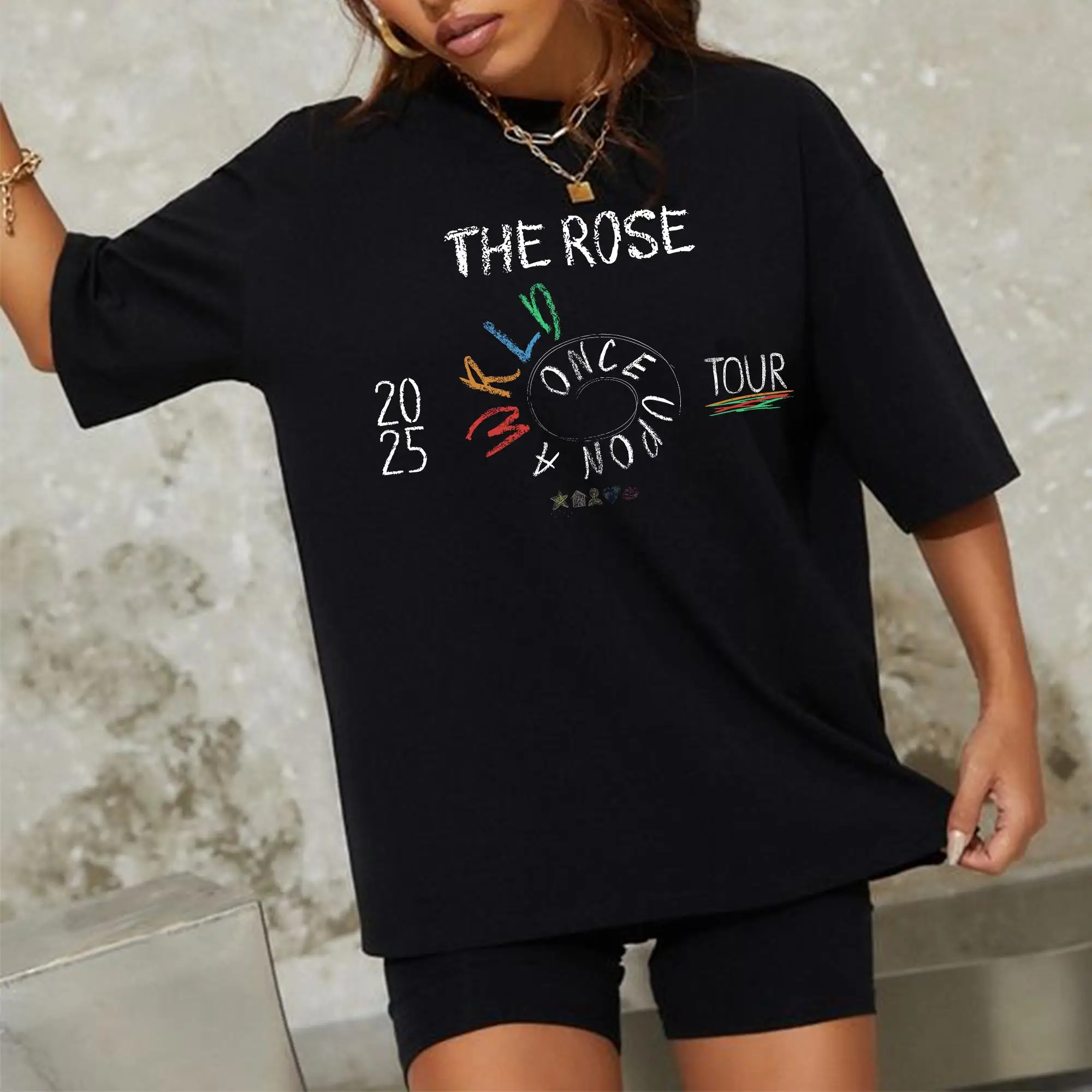 تي شيرت The Rose ذات مرة AWRLD World Tour 2025 تي شيرت The Rose WRLD لخريطة الطريق قميص The Rose المزدوج قميص The Rose Kpop أنثى ذكر تي شيرت #2