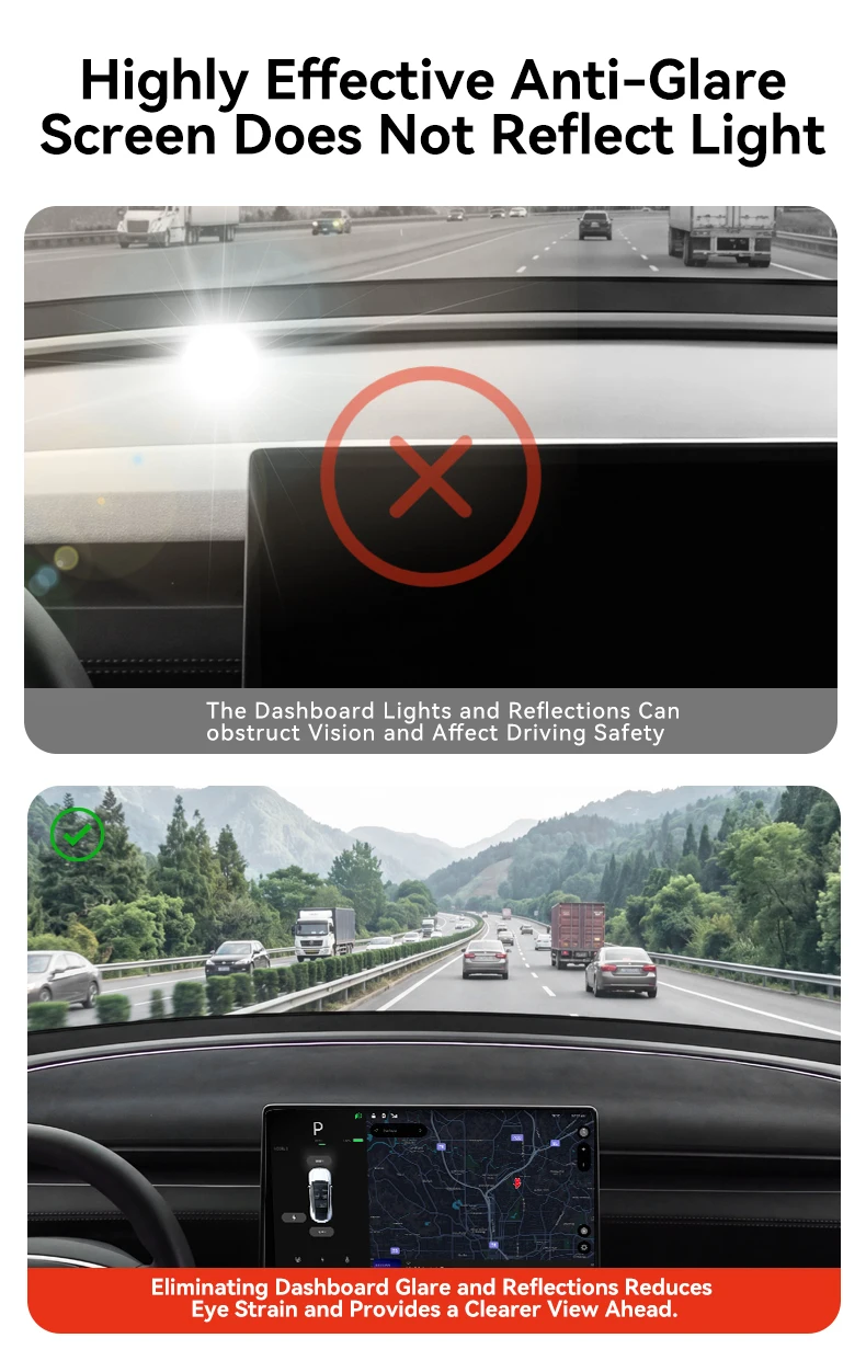 YZ Für Tesla Model Y/YL 2025-2026 Juniper Armaturenbrett-Flanell-Vollabdeckung Sonnenschutz Anti-UV DashMat Rutschfest – Detail 2