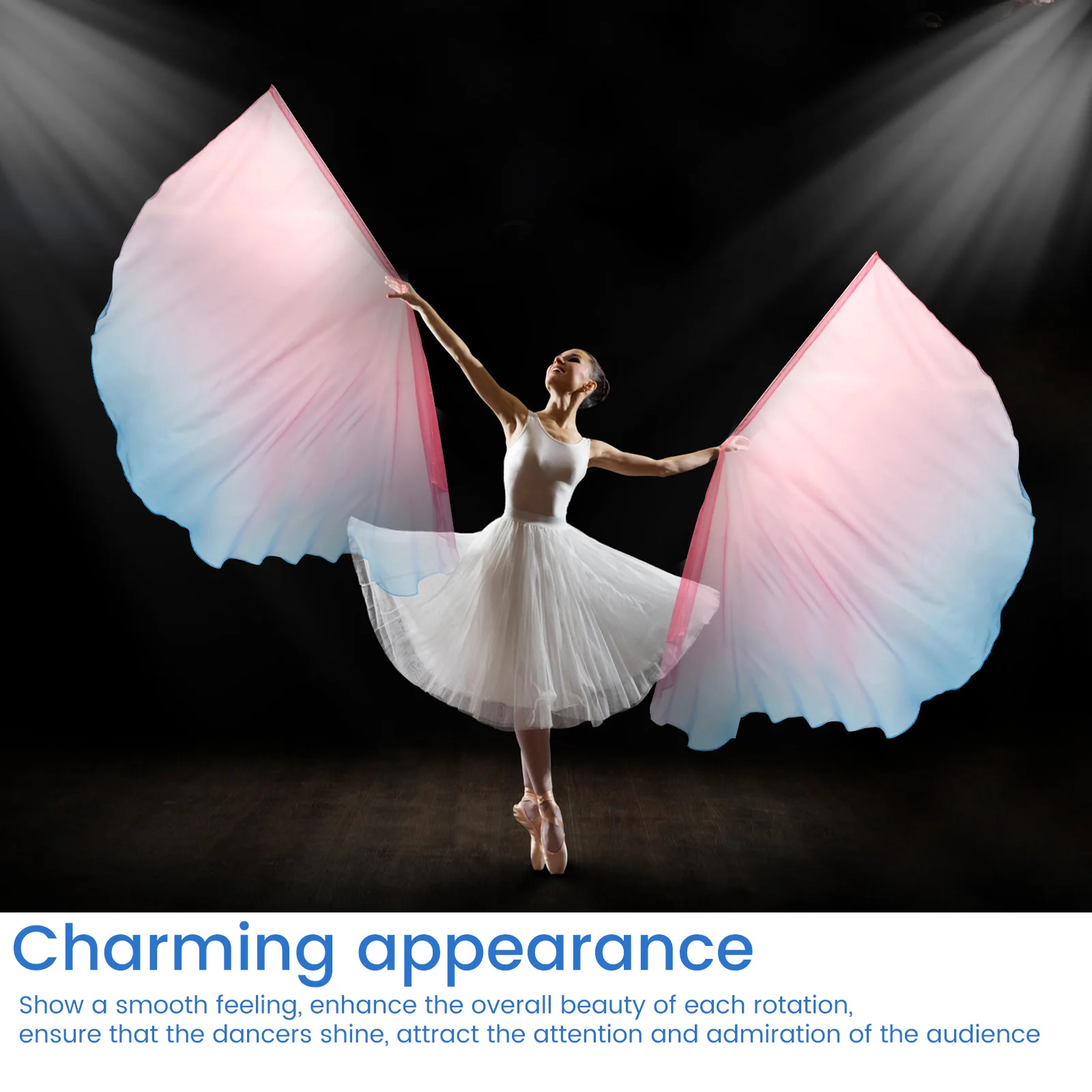 2개 세트 기독교 춤 깃발 천사 날개 깃발 막대 포함 벨리댄스 개막식 춤 소품 교회 춤 액세서리