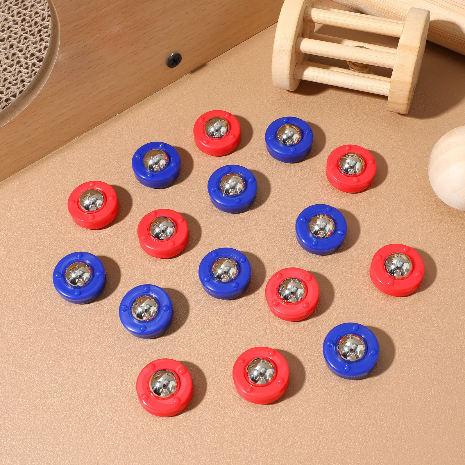 

16Pcs Shuffleboard Pucks Set Premium Steel Plastic Rolling Beads for Tabletop Shuffleboard Replacement Fun Family Game Sliding