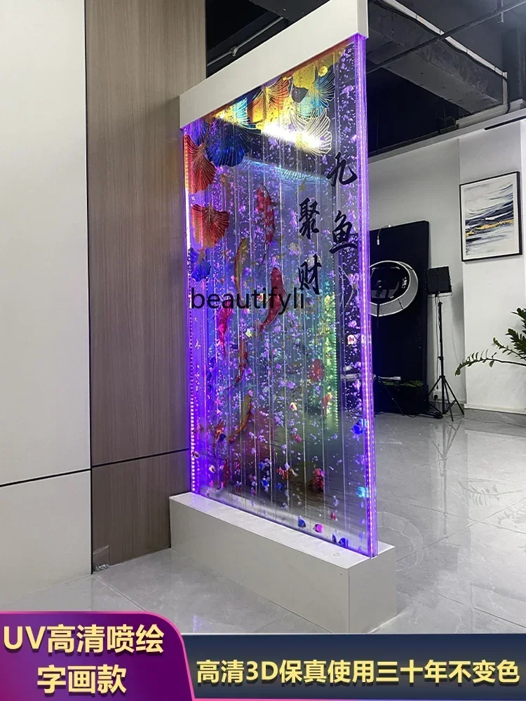 Water Curtain Wall Flowing Water Subareas Screens Home Decoration Background Acrylic Bubble Wall