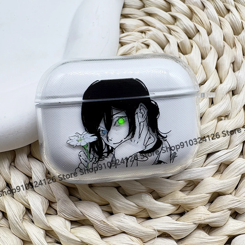Coole Anime Chainsaw Man Transparente Kopfhörer-Hülle für Airpods Pro 3 2025 Weiche Durchsichtige Schutzhülle für Airpods 4 Stoßfeste Hülle