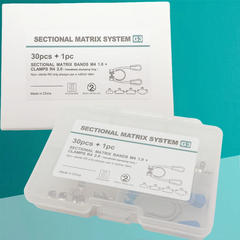 

Sectional Matrix System Dental Bands Clamps Set for Composite Fillings Includes Separating Rings Reusable Autoclave Sterilizable