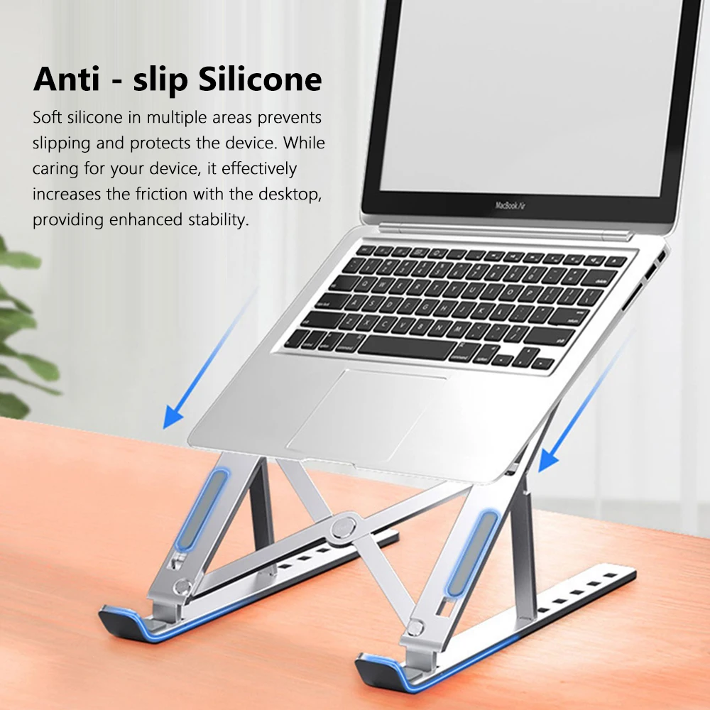 Aluminum Laptop Stand​​ ​​Heat Dissipation​​ ​​Lightweight Stand ​​Tablet Holder ​​Folding Design​​ Ergonomic ​​Macbook Stand​​