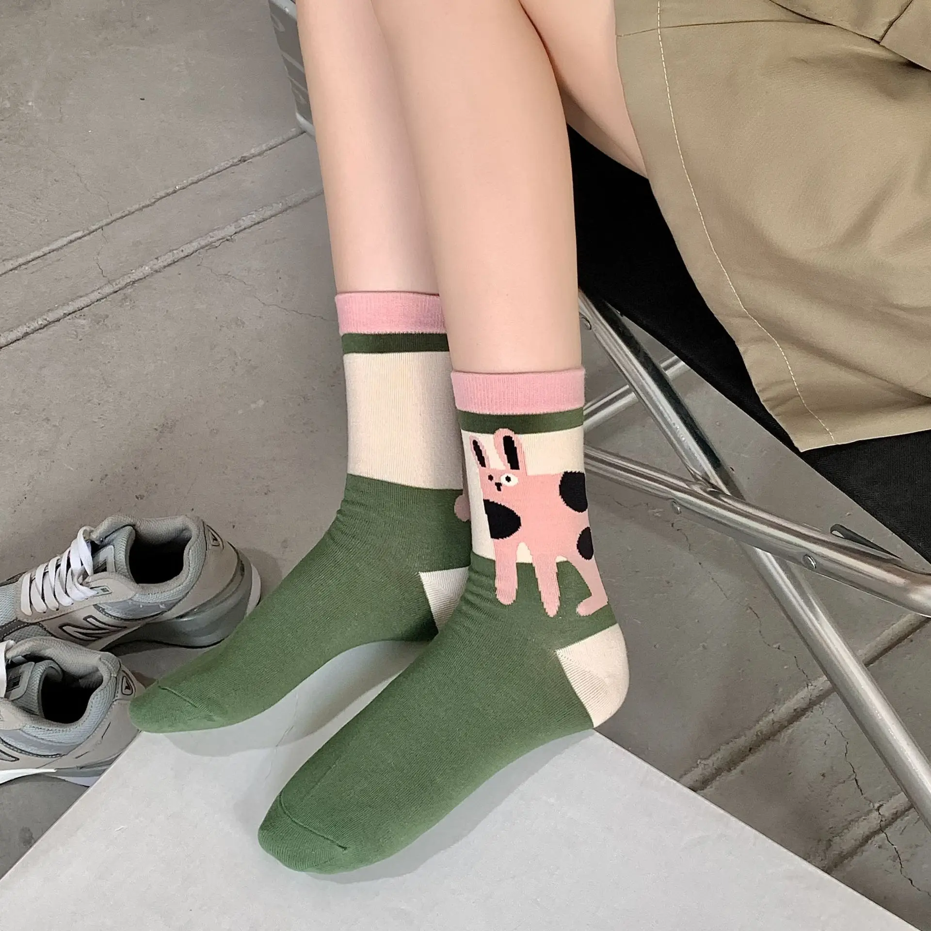 Funny Socks 2024 Fashion Harajuku Vintage Cotton Women Socks Casual Fashion Cartoon Printing Japanese Kawaii Girls Cute Socks