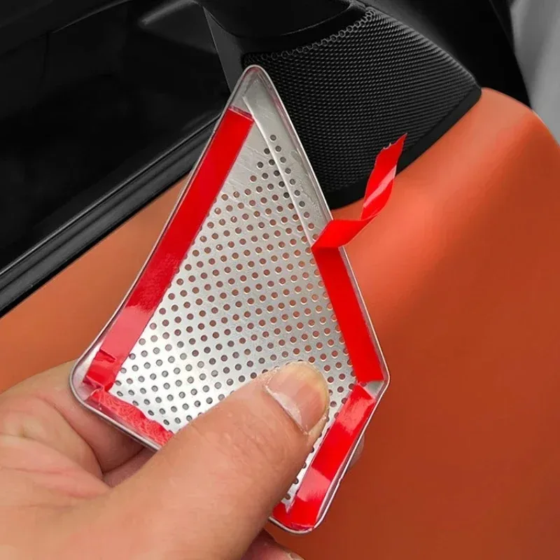 For Li Auto L7 L8 L9 23-26 Stainless Steel Car Triangular A-pillar Treble Speaker Net Protection Cover Interior Car Accessories