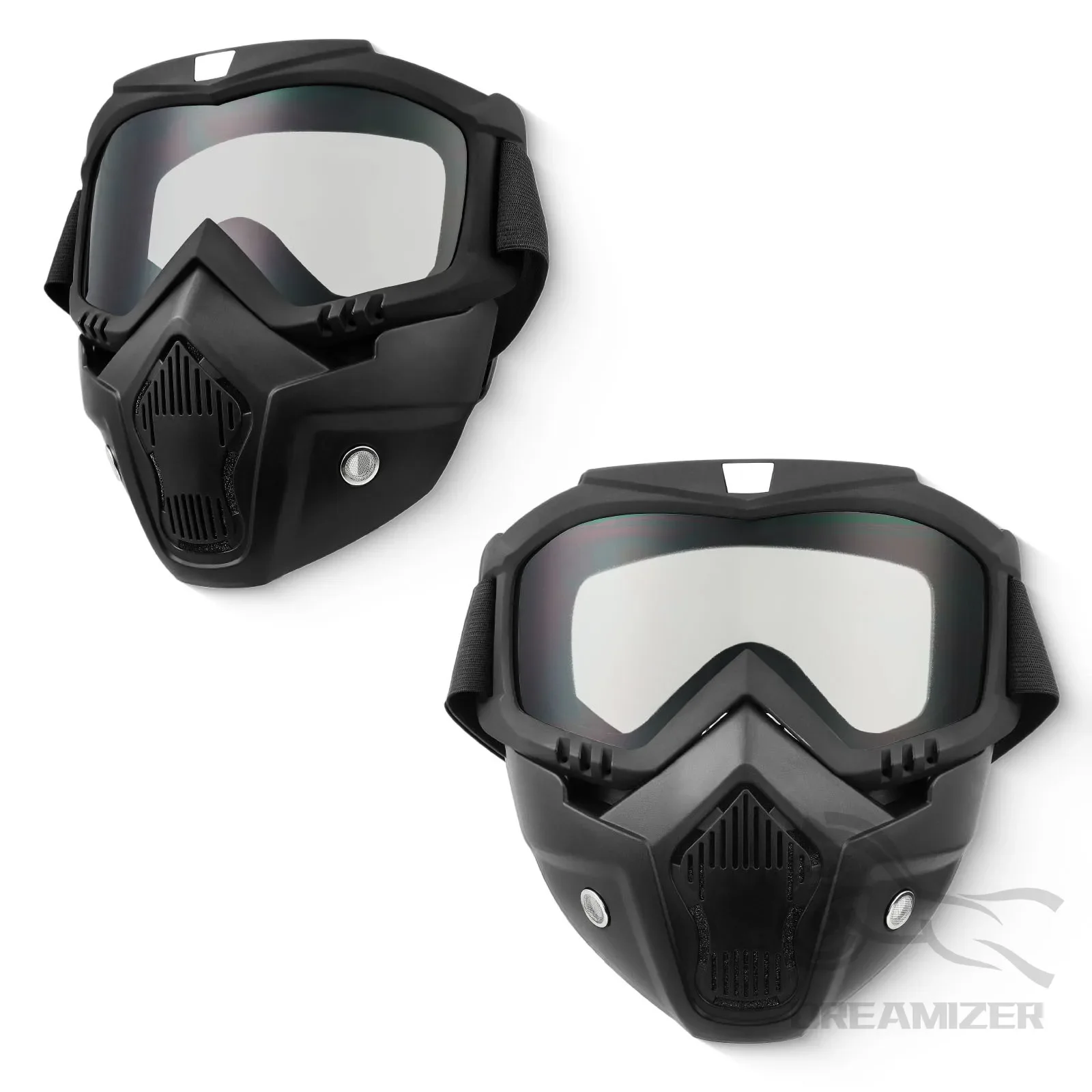 

Mortorcycle Face Mask High-definition Goggles With Mouth Filter for Open Face Helmet Motocross Eye Face Protector