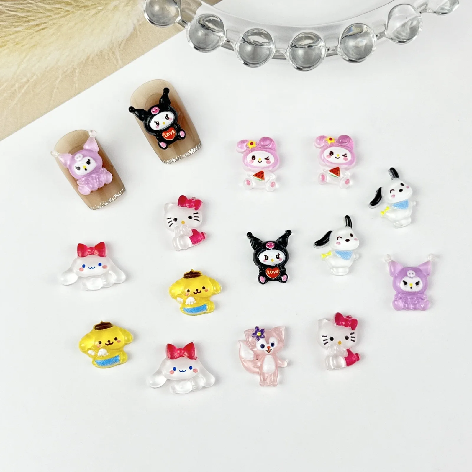 50Pcs Unique Nail Jewels featuring Cute Characters Kawaii Nail Charms for a Playful Manicure