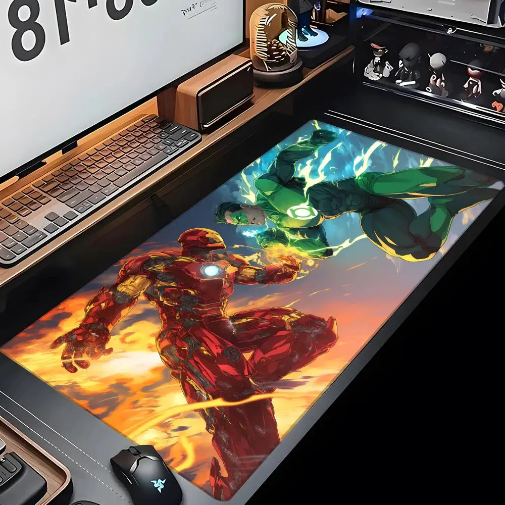 MINISO-Anime Characters Iron Man Mouse Pad Gaming Mousepad Abstract Large 800x400x2mm Mause Carpet PC Desk