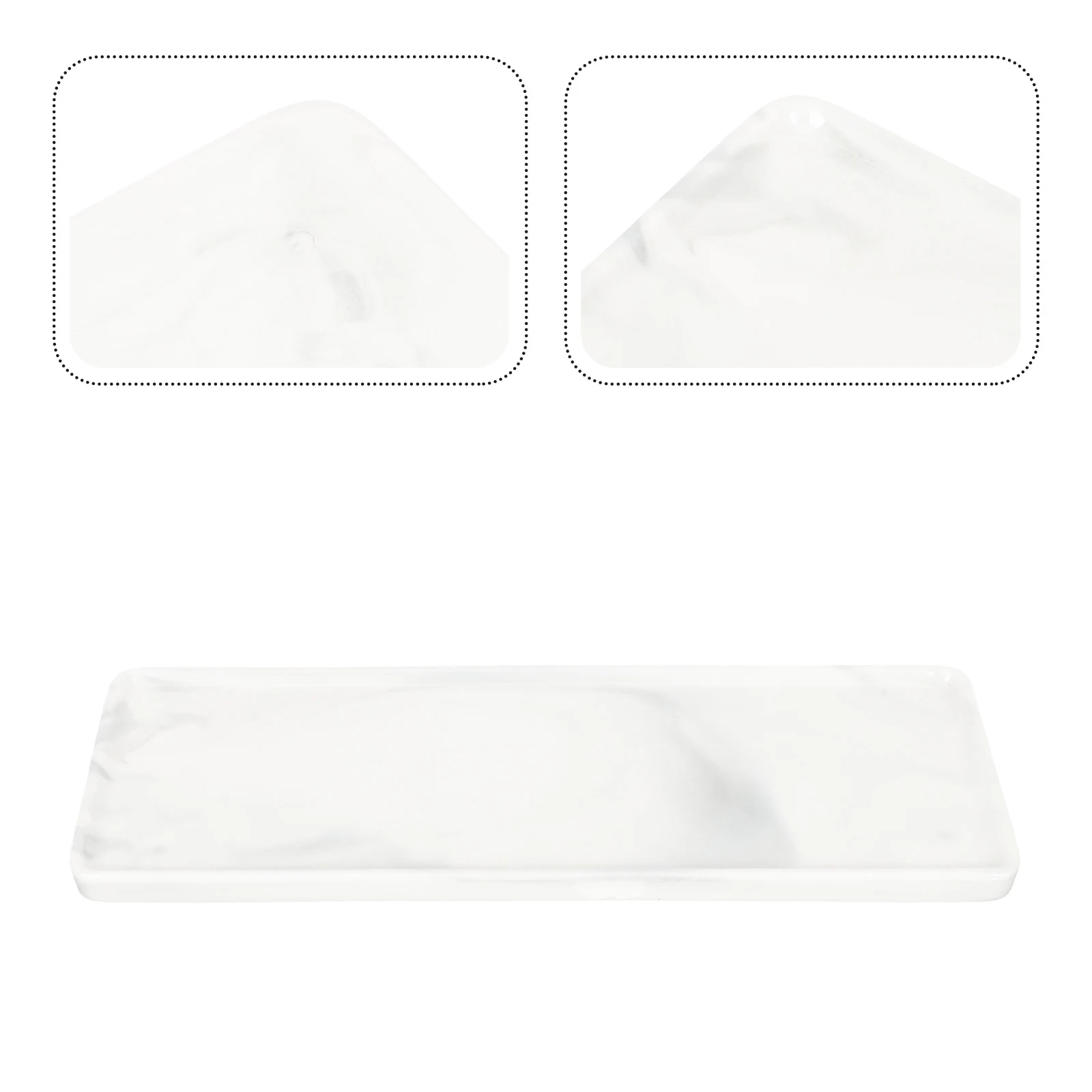 

Marble Pattern Storage Tray Stylish Tabletop Organizing Tray for Bathroom Vanity Cosmetics Jewelry Sundries Display Plate