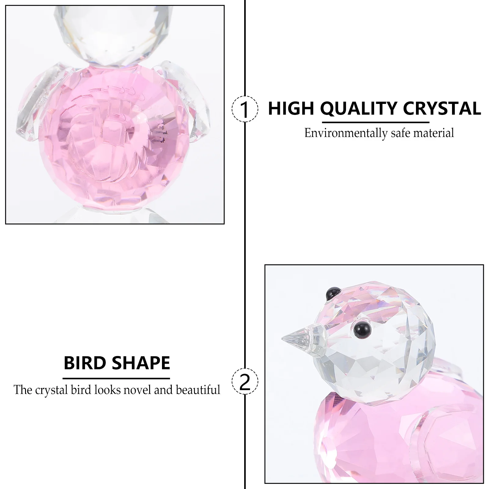 

Elegant Glass Bird Adornment Desktop Accessory Attractive Shape for Various Room Decor Bird Ornament Desktop Decoration
