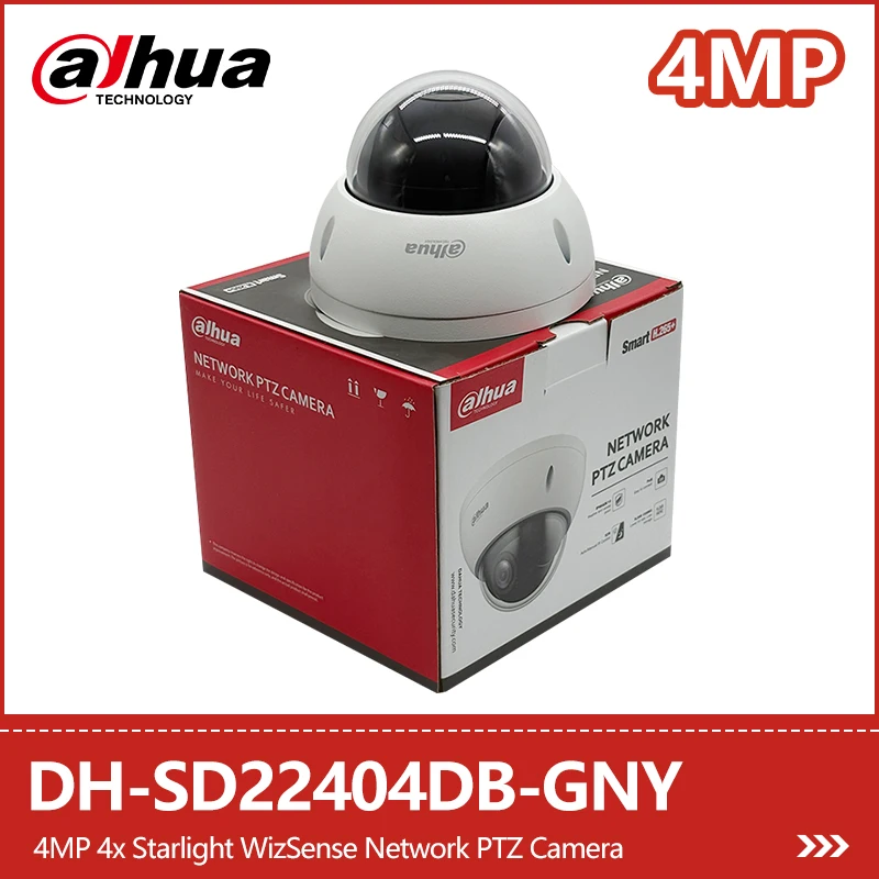 

Dahua 4MP 4x Starlight PTZ IP Camera DH-SD22404DB-GNY Face Detection Perimeter Protection Lightning-proof PoE IP66 Security Cam