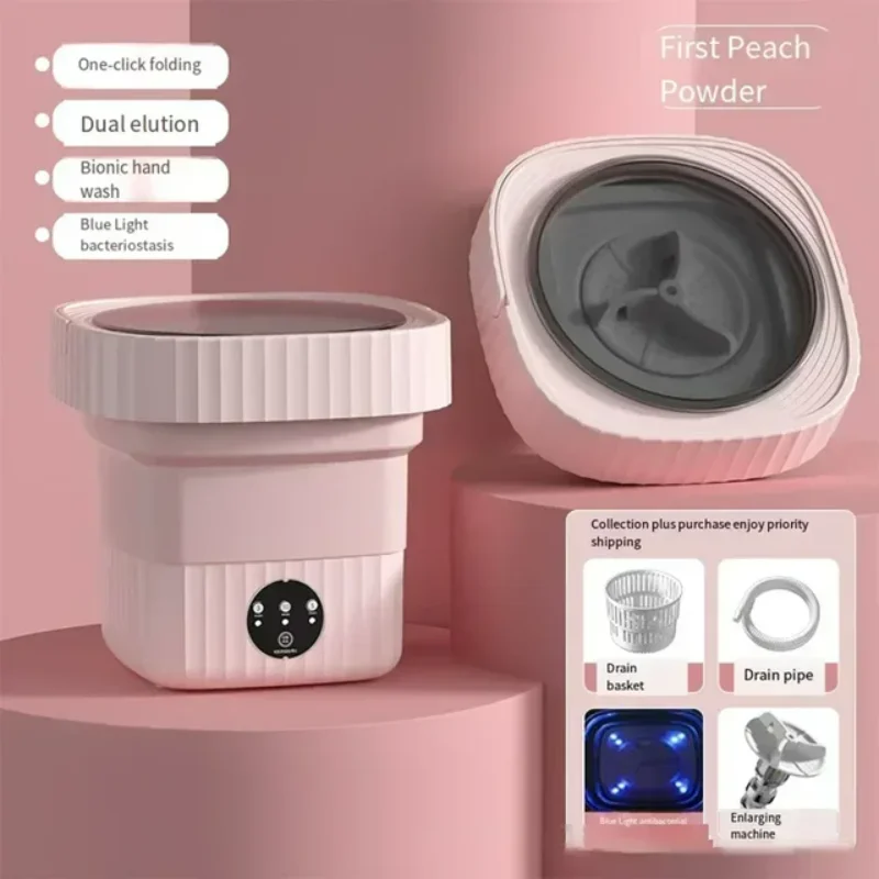 

6L 11L 13L Portable Mini Washing Machine Large Capacity Clothes Spin Dryer Bucket Travel Underwear Ultrasonic Folding Washer