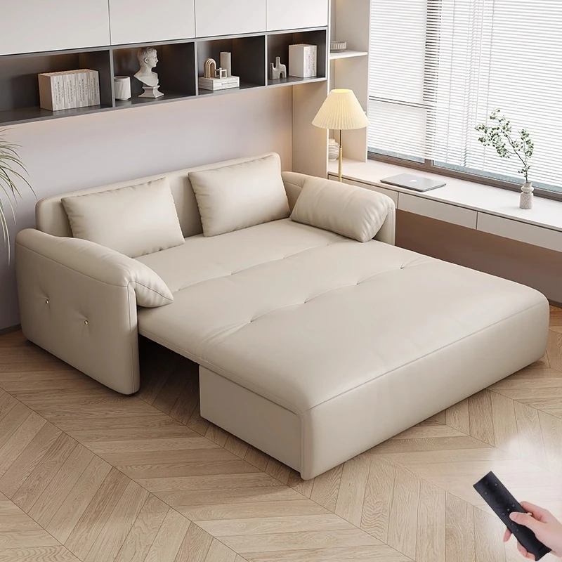 أريكة سرير كهربائية ذكية مزدوجة الأغراض للتحكم عن بعد تلسكوبي شقة صغيرة غرفة المعيشة غرفة نوم شرفة مخلب القط #3